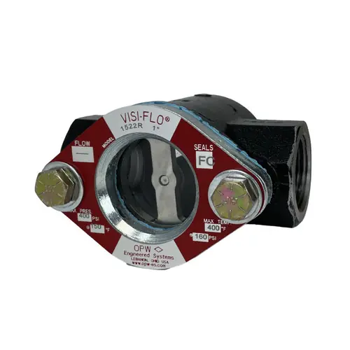 OPW VISI-FLO 1500 1 in. FNTP Carbon Steel Sight Flow Indicator w/ Fluorocarbon Seal - Propeller