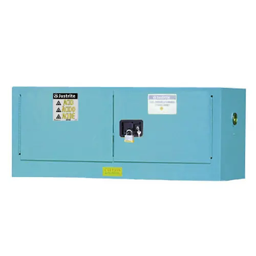 Justrite Sure-Grip Ex 12 Gallon Piggyback Cabinet for Corrosives - Manual Close