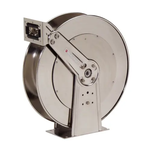 Reelcraft D83000 OLS Stainless Steel Spring Retractable Hose Reel - Reel Only - 3/4 in. x 75 ft. - 500 PSI