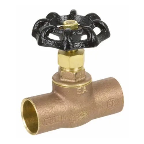 Smith Cooper Series 142L Lead-Free Brass Straight Stops w/ Stuffing Box - Sweat Ends