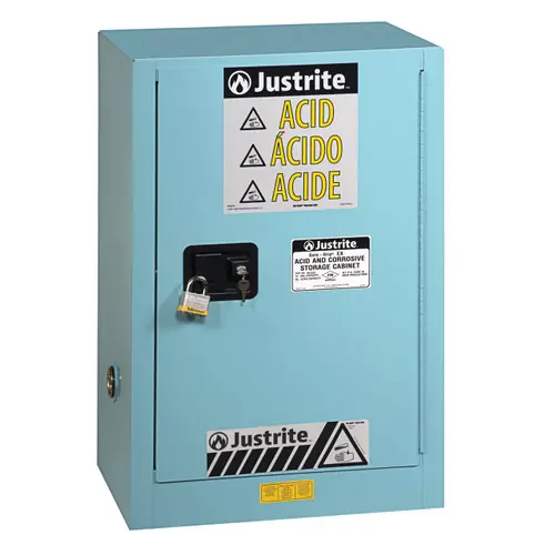 Justrite Sure-Grip Ex 15 Gallon Compac Cabinet for Corrosives - Self-Close