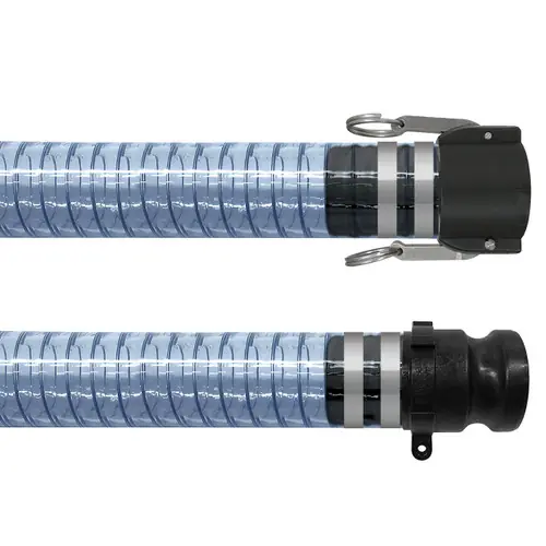 Kuriyama Polyspring K7160 1 in. Standard Wall PVC Vacuum/Transfer Hose w/ Poly C x E Ends