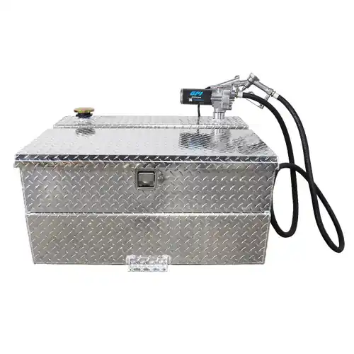 47 Gallon Aluminum Fuel Transfer Tank and Toolbox w/ GPI 15 GPM Pump (12V DC)