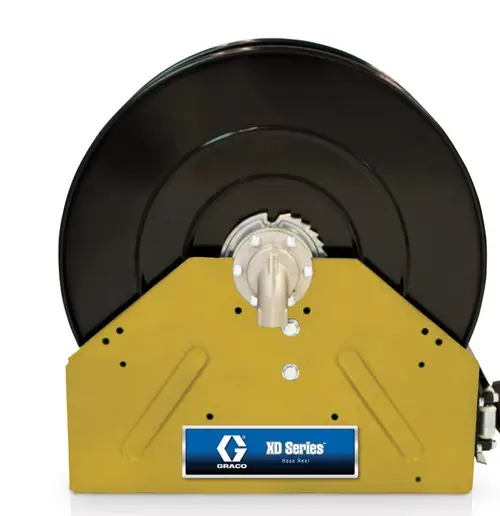 Graco XD40 1 in. x 50 ft. Yellow Air & Water Heavy Duty Spring Driven Hose Reel - Reel Only