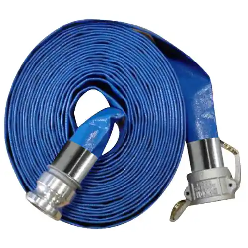 Kuriyama Vinylflow Premium PVC Water Discharge Hose w/ Cam & Groove Quick Couplings