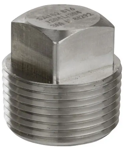 Smith Cooper 3000# Forged 316 Stainless Steel 1/8 in. Square Head Plug Fitting -Threaded - Fig. S4036SP