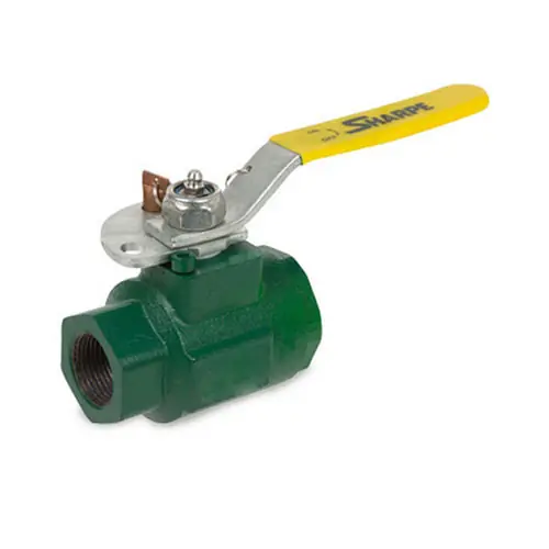 Sharpe 1 1/2 in. NPT Ductile Iron 2000 WOG Full Port Locking Ball Valve - Threaded