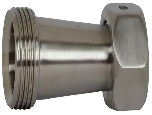 Dixon Sanitary 31TP Threaded Bevel Seat x Plain Bevel Seat Concentric Reducers w/ Hex Nut