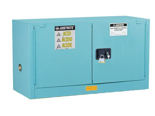 Justrite Sure-Grip Ex 17 Gallon Piggyback Cabinet for Corrosives - Self-Close