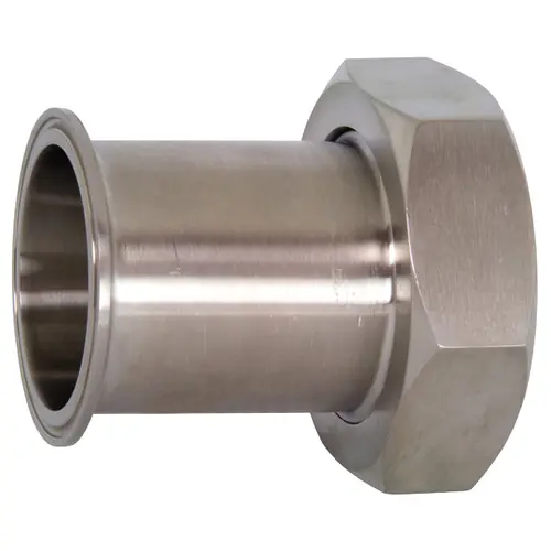 Dixon Sanitary 17MP-14 Clamp x Plain Bevel Seat Adapters with Hex Nut 304 SS
