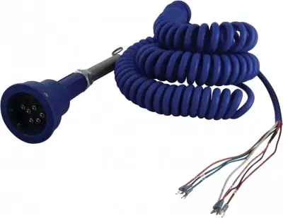 Scully 21831 Blue Optic Plug & 30 ft. Coiled Cord w/ 3 J-Slot Pins & 6 Contact Pins for Scully Systems