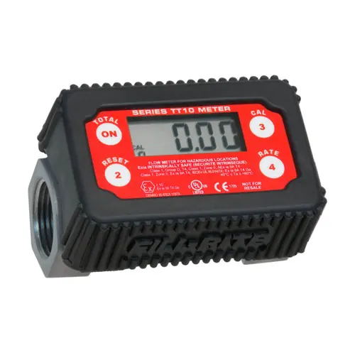 Fill-Rite TT10 Series 1 in. NPT Nickel-Plated Aluminum Inline Turbine Fuel Meters