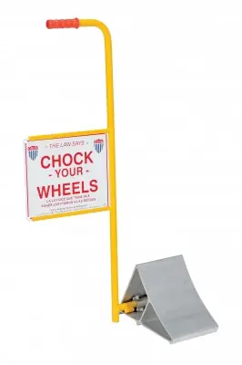 Vestil Aluminum Wheel Chock with Handle & Sign