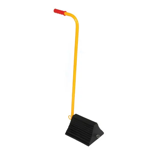 Vestil Black Rubber Wheel Chock with Handle