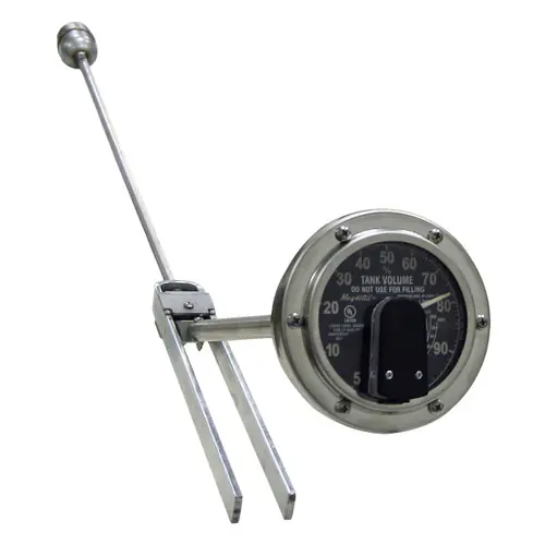 Rochester Gauge M6300 4 in. Magnetel Liquid-Level Gauge w/ Fluorescent R3D Remote Ready Dial, for 86 in. Tank ID