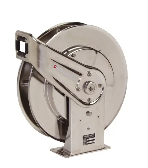 Reelcraft 7800 OLS Heavy Duty Stainless Steel Hose Hose Reel - Reel Only - 1/2" X 50' - 500 PSI