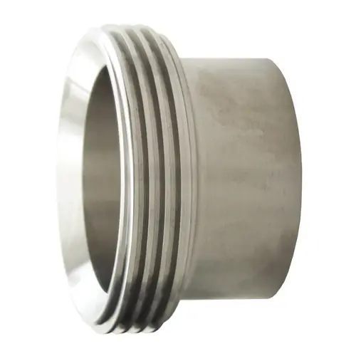 Dixon Sanitary 15A Series 304 Stainless Long Threaded Bevel Seat Weld Ferrules
