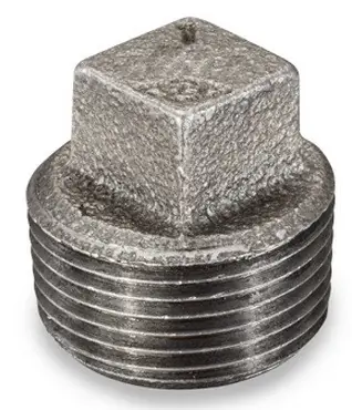 Smith Cooper 150# Black Malleable Iron 1 1/2 in. Square Head Plug Pipe Fittings - Threaded