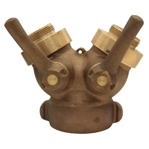 Dixon 2 1/2 in NST x 1 1/2 in. NPSH Brass 1/4 Turn Ball Type Wye Valve