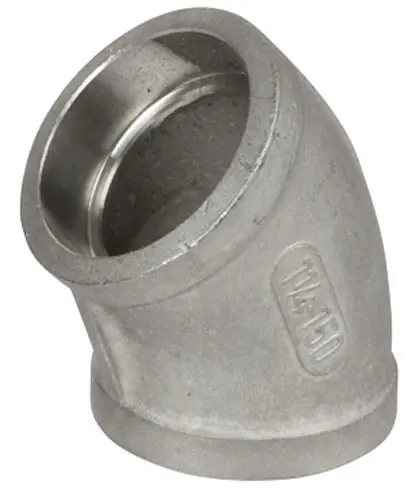 Smith Cooper Cast 150# Stainless Steel 3/4 in. 45° Elbow Fitting - Socket Weld - Fig. S3716F