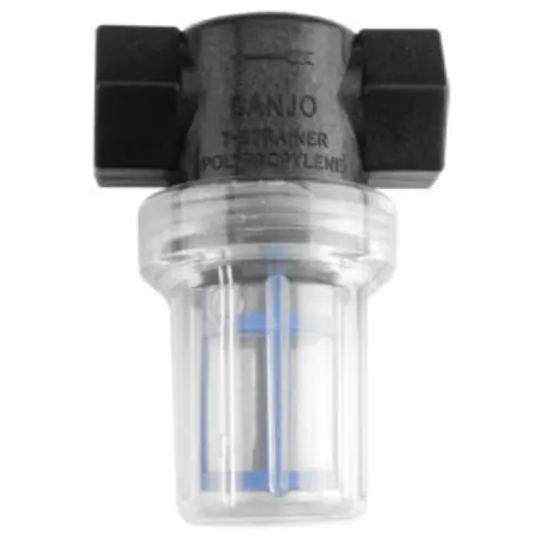 Banjo 3/4 in. x 3/4 in. Mini Polypropylene T-Strainer w/ Clear Bowl