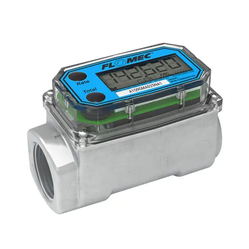 Flomec A1A-10-N-L-Q 1 in. NPT Paddlewheel Low Flow Aluminum Meter - Gallons