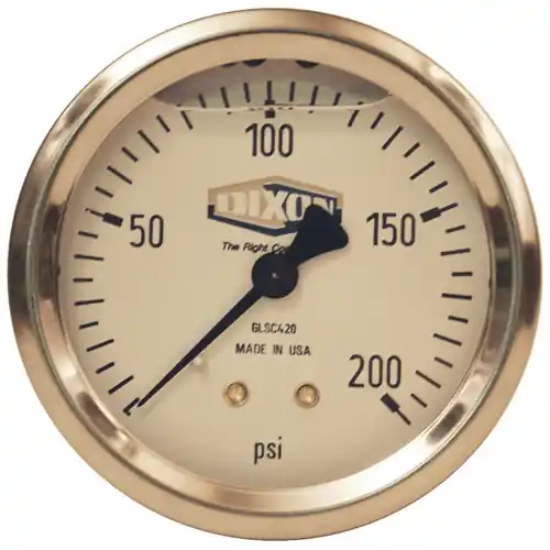 Dixon 2 1/2 in. Center Back Mount Liquid Filled Stainless Case Gauges