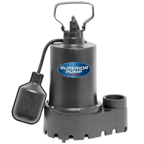 Decko 92337 1/3 HP Cast Iron Sump Pump with Tethered Float Switch - 46 GPM