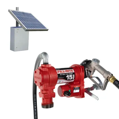 Fill-Rite FR1204H 12V DC Transfer Pump Assembly With Tycon RemotePro Outdoor Solar Power System - 15 GPM