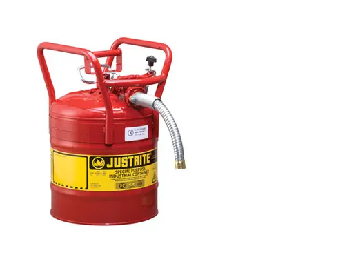 Justrite 7350130 5 Gallon UNO D.O.T. Safety Gas Can For Flammables w/ 1 in. Spout (Red)
