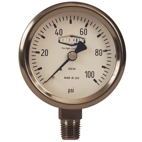 Dixon 2 1/2 in. Face Lower Mount Stainless Steel Dry Gauges