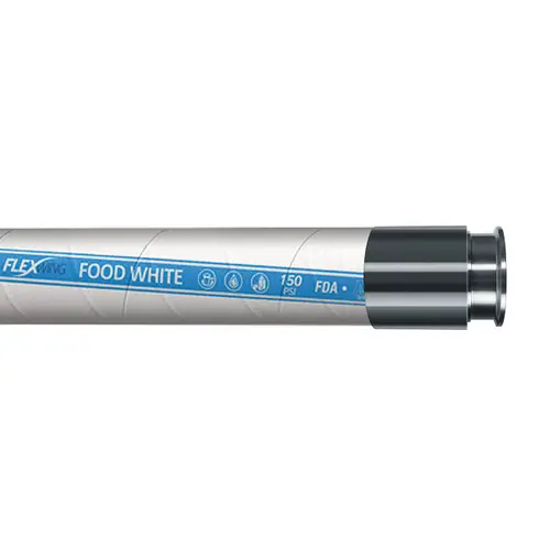 Continental ContiTech Flexwing Food White 1 1/2 in. Transfer Hose w/ Tri-Clamp Ends