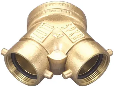 Dixon 2 1/2 in. NH (NST) x 4 in. NPT Auto Sprinkler Single Clapper Siamese Connections- Back Outlet