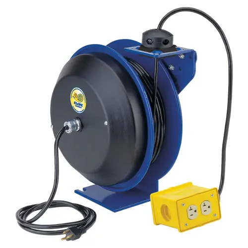 Coxreels EZ-PC Series Power Cord Reel w/ Quad Receptacle - 100 ft. - 12 AWG