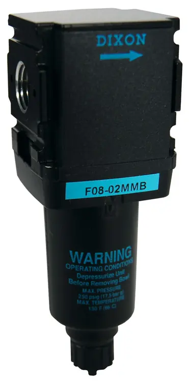 Dixon Wilkerson 1/4 in. F08 Miniature Filter with Metal Bowl - Auto Drain