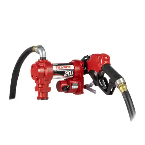 Fill-Rite FR4210HB 12V DC Fuel Transfer Pump w/ Hi-Flow Auto Nozzle - 20 GPM