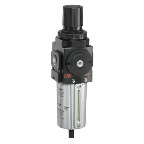 ARO 2000 Series 1/2 in. Filter-Regulator "Piggyback" w/ Metal Bowl & Manual Drain