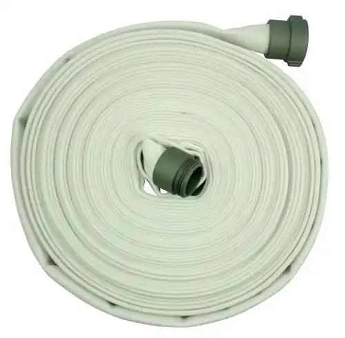 Fire/Mill 1 1/2 in. x 100 ft. 300# Single Jacket Fire Hose w/ Aluminum NH (NST) Couplings