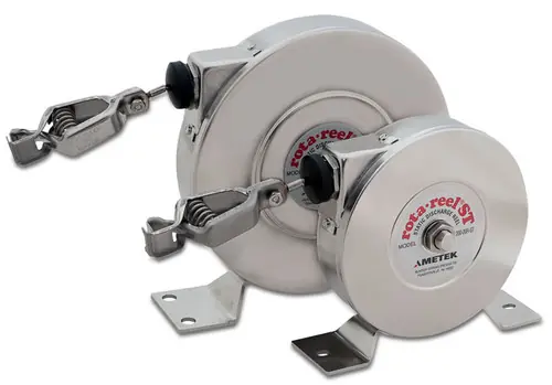 AMETEK Hunter Spring Products Stainless Steel Rota-Reel Static Grounding/Bonding Reels w/ Hytrel Coated Stainless Steel Cable