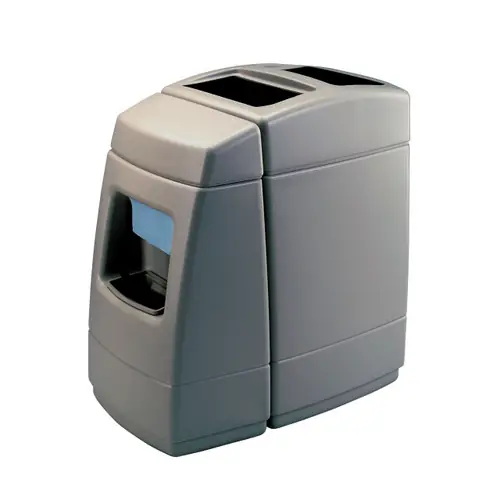 Commercial Zone 55 Gal Single Sided Island Convenience Centers (Charcoal Gray)