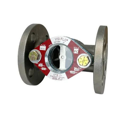 OPW VISI-FLO 1500 1 in. ANSI 150 lb. Flange 316 Stainless Steel Sight Flow Indicator w/ Fluorocarbon Seal - Propeller