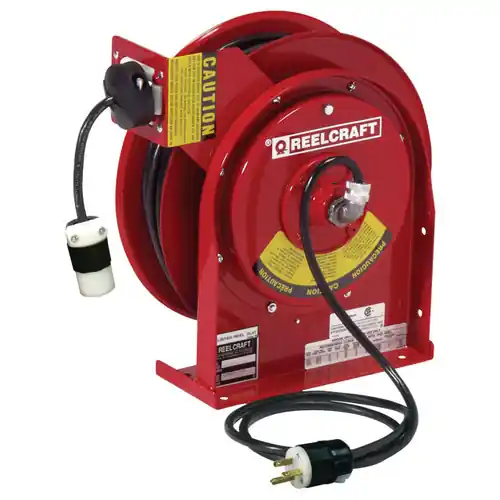 Reelcraft Heavy Duty Power Cord Reel - Single Receptacle