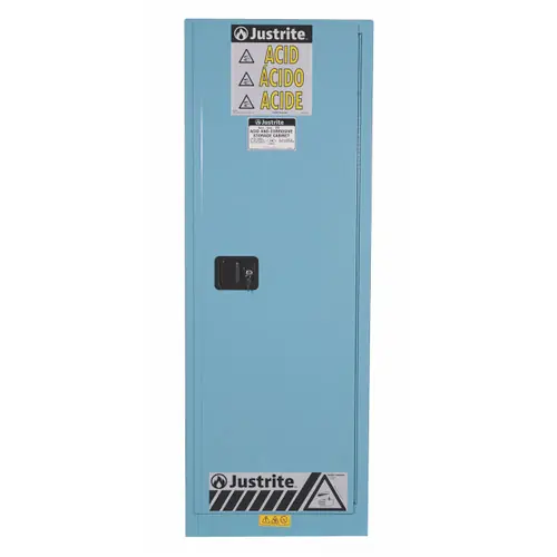 Justrite Sure-Grip Ex 22 Gallon Slimline Cabinet for Corrosives - Manual Close