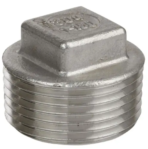 Smith Cooper Cast 150# Stainless Steel 1 1/2 in. Square Head Plug Fitting - Threaded - Fig. S3116SP