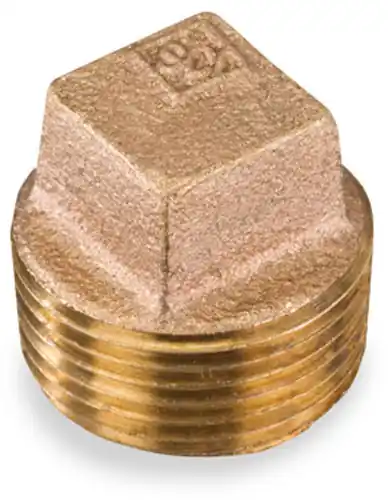 Smith Cooper 125# Bronze Lead-Free 3/4 in. Square Head Solid Plug Fitting - Threaded - Fig. 36SS1L