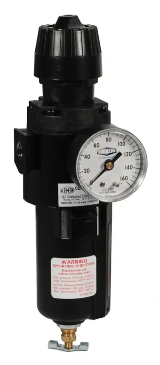 Dixon Wilkerson 3/8 in. CB6 Compact Filter/Regulator with Metal Bowl & Sight Glass - Manual Drain