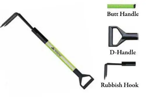 Leatherhead Tools 6 ft. Dog-Bone Rubbish Hook w/Butt Handle - Lime
