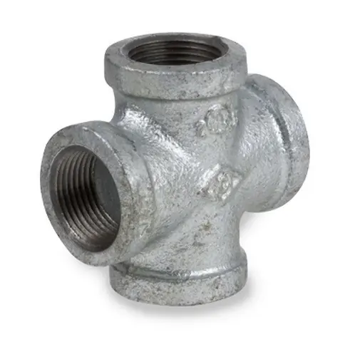 Smith Cooper 150# Galvanized Iron 1 1/2 in. Cross - Threaded - Fig. 3107