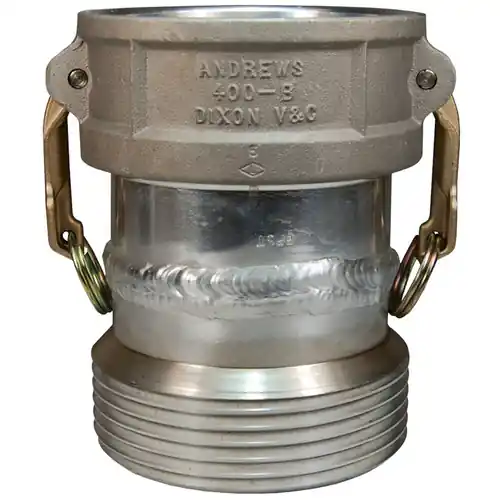 Dixon Railroad Tank Connection - Aluminum 4 in. Coupler x 5 in. Male Tank Car Thread
