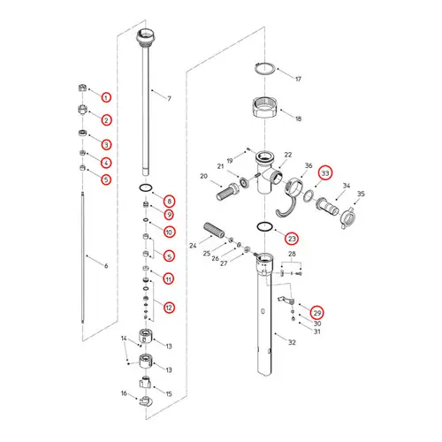 Flux 400 Series F426S 39 Pump Maintenance Rebuild Kit